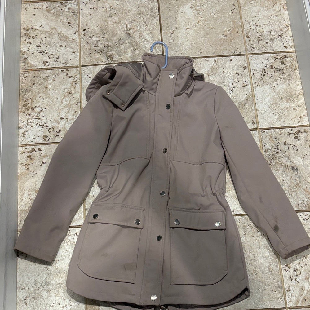 Women's Taupe Hooded Jacket